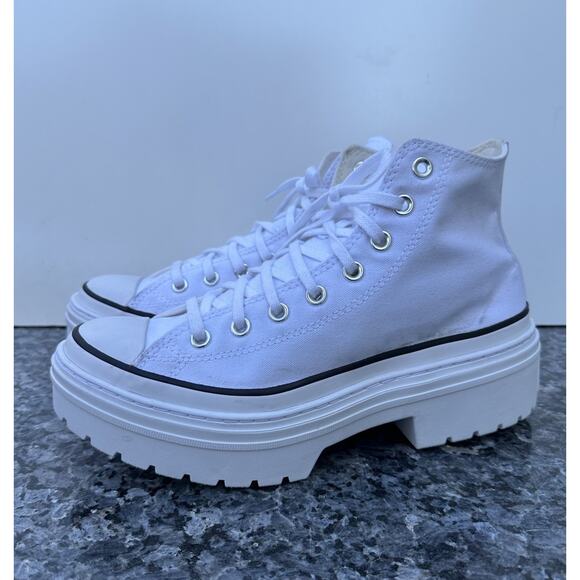 Converse CT All Star White Lugged Heel Platform Women Sneakers A10364C Sz 10.5 - Picture 2 of 15